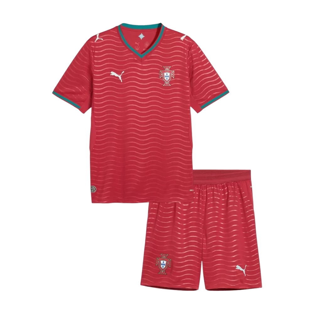 KIDS PORTUGAL HOME SOCCER JERSEY KIT 2026