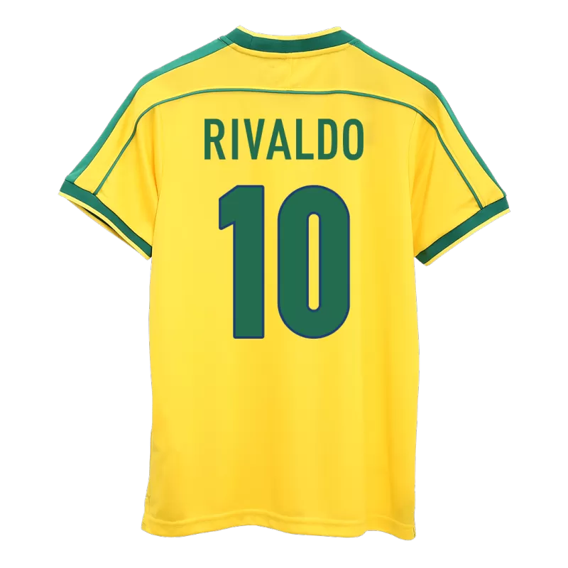RIVALDO #10 Brazil Retro Jersey Home Soccer Shirt 1998 -World Cup
