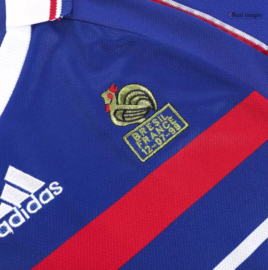 RETRO 1998 WORLD CUP ZIDANE #10 FRANCE HOME SOCCER JERSEY