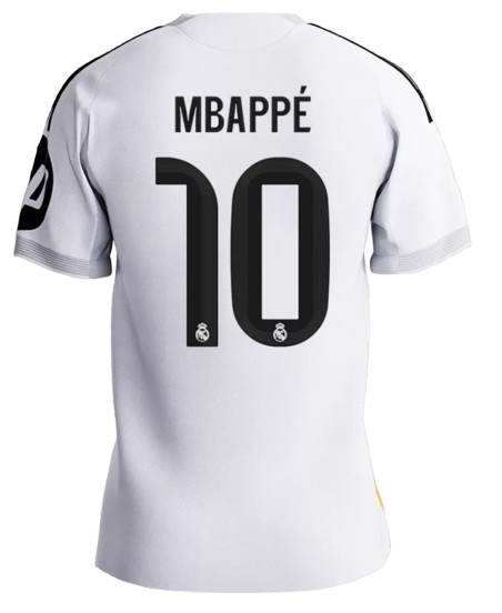REAL MADRID MBAPPÉ #10 HOME SOCCER MATCH JERSEY 2025/26