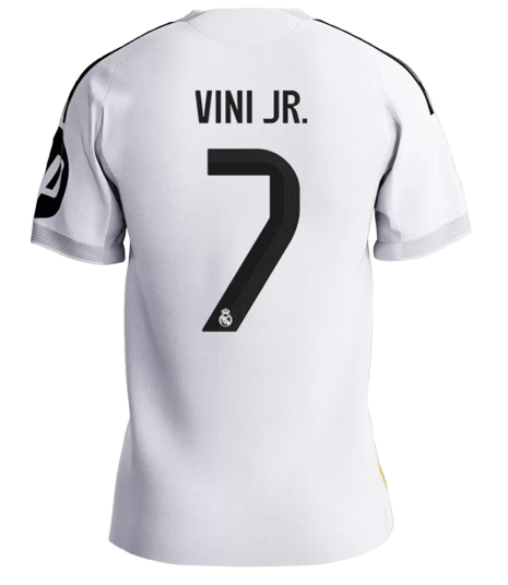 REAL MADRID VINI JR. #7 HOME SOCCER MATCH JERSEY 2025/26