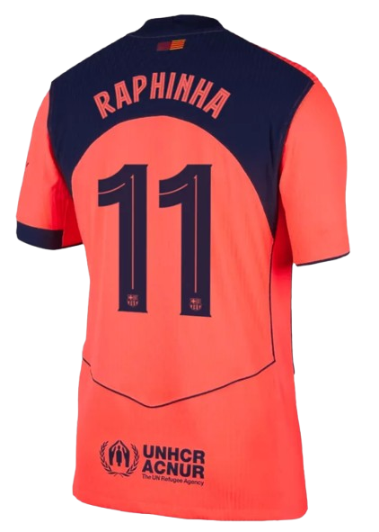 BARCELONA RAPHINHA #11 THIRD AWAY SOCCER JERSEY AUTHENTIC 2025/26 UCL