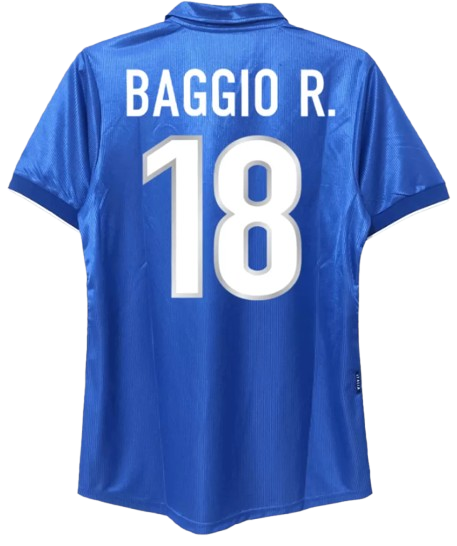 RETRO 1998 WORLD CUP BAGGIO R. #18 ITALY HOME SOCCER JERSEY