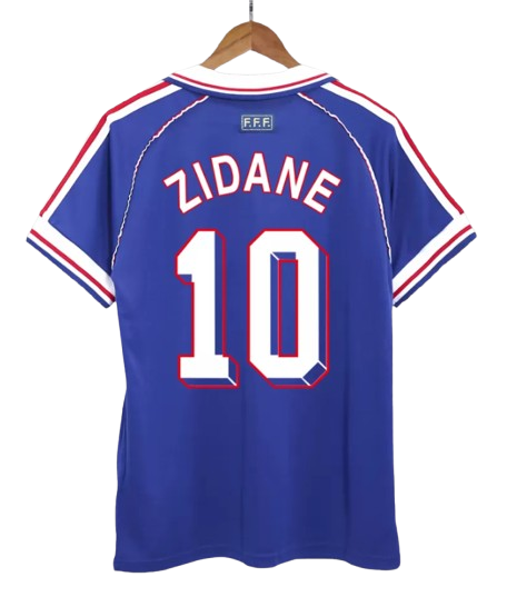 RETRO 1998 WORLD CUP ZIDANE #10 FRANCE HOME SOCCER JERSEY