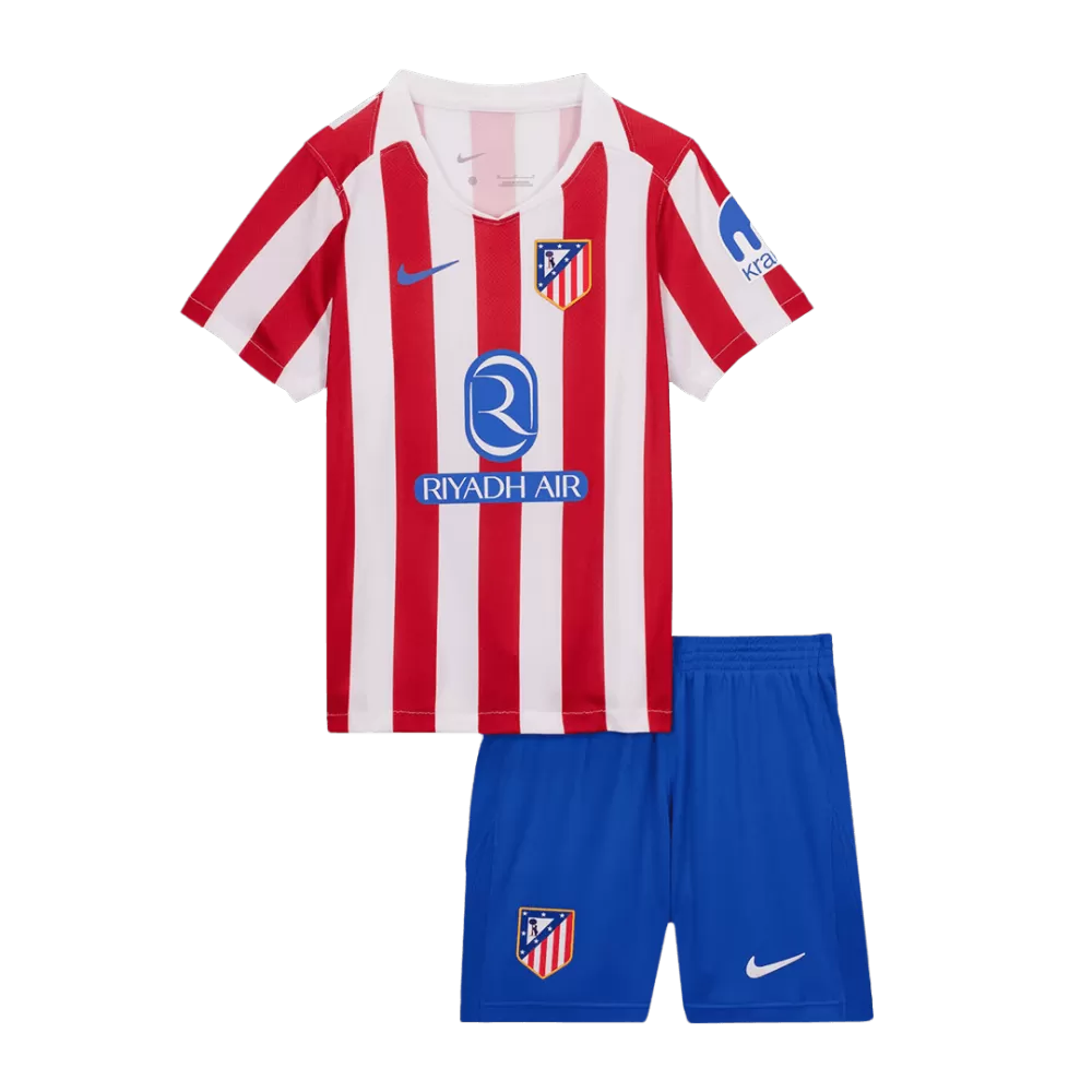 KIDS ATLETICO MADRID HOME SOCCER JERSEY KIT 2025/26